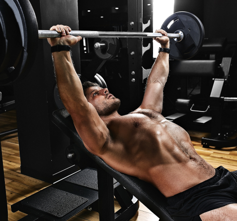 Man doing a bench press