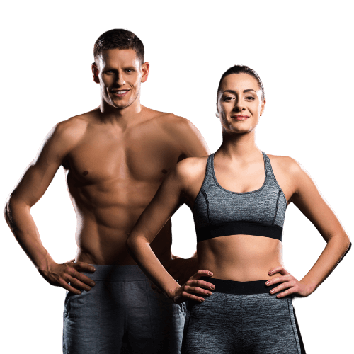 Fitness couple exercising